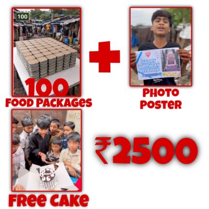 100 FOOD PACKAGES+PHOTO POSTER+FREE CAKE